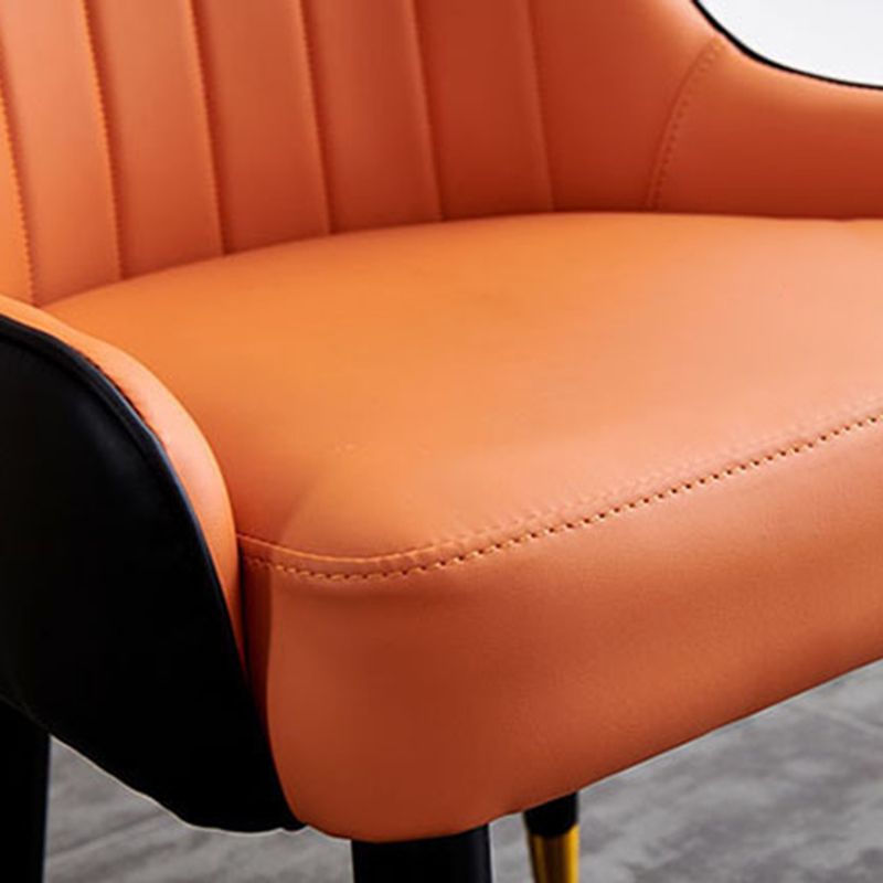 Leather Dining Side Chair Scandinavian Design Arm Solid Back Dining Side Chairs Clearhalo 'Dining Chairs' 'Dining Tables & Seating' 'dining_chair' 'furn' 'furn_dining_chair' 'Furniture' 'Kitchen & Dining Furniture' 1200x1200_d308f33c-84cd-4664-a9e5-4028627865f2