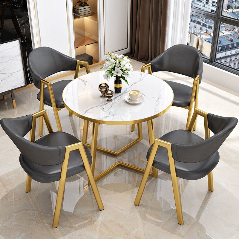 Glam Dining Set Solid Wood 1/2/3/5 Pieces Dining Furniture for Home