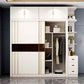 White Wardrobe Closet Engineered Wood Wardrobe Armoire with Garment Rod