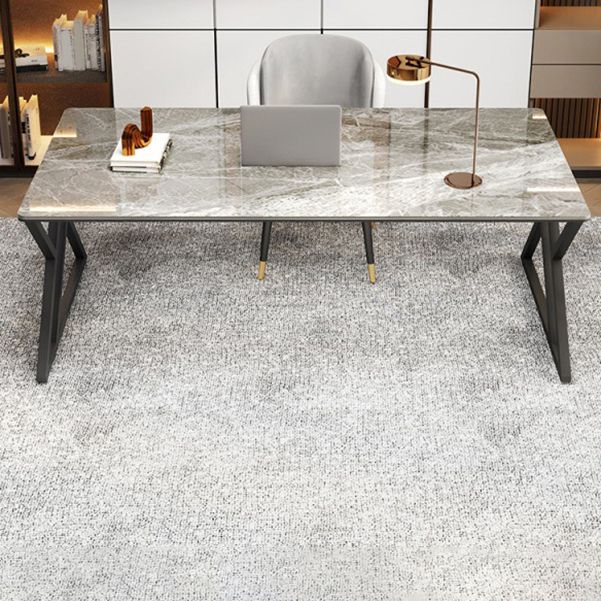 Stone Rectangular Office Desk Industrial 29.53" Tall Writing Desk Clearhalo 'furn' 'furn_office_desk' 'Furniture' 'Office Desks' 'Office Furniture' 'office_desk' 1200x1200_d30cd2a2-1e14-4f02-985d-0c428b1ab61f