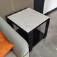 Modern Grey 58/52 Tall End Table Square Slate Top Block Side Table with Storage