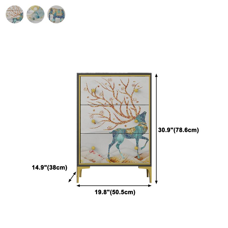 Cassetta di stoccaggio in legno verticale in stile moderno con 3/4 cassetti