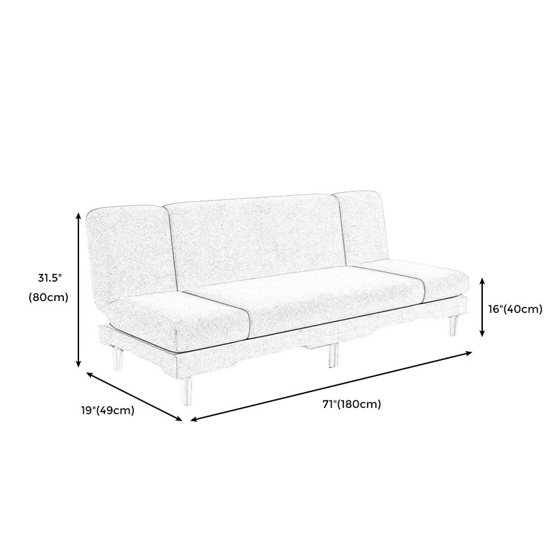 Modern Wood Legs Sofa 2/3 Seater Armless Convertible Sleeper Sofa Clearhalo 'Furniture' 'furniture_sofas' 'kitchen' 'kitchen_sofas' 'Living Room Furniture' 'Sofa' 'sofas' 1200x1200_d310f37e-5f61-4c3c-aec9-89a90b50f2d8