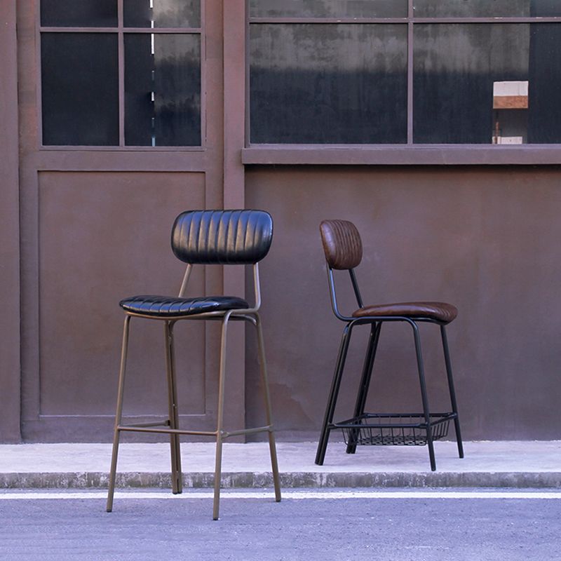 Scandinavian Gold Counter Stools Iron Leather Armless Indoor Bar Stools Clearhalo 'Bar Furniture' 'Bar Stools' 'bar_stools' 'furn' 'furn_bar_stools' 'furniture_bar_stools' 'Kitchen & Dining Furniture' 'kitchen&dining_furn' 'kitchen' 'kitchen_furn' Furniture' 1200x1200_d310fd41-8c72-4162-9625-d50c96d3e650