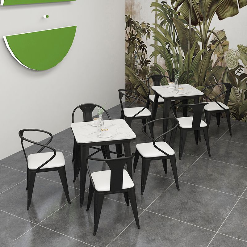 Black and White Dinette Set 1/2/3/5 Pieces Modern Stone Dining Table Set Clearhalo 'Dining Room Sets' 'Dining Tables & Seating' 'dining_room_set' 'furn' 'furn_dining_room_set' 'Furniture' 'Kitchen & Dining Furniture' 1200x1200_d3113e1e-5807-4155-9d94-a29be60fcb7f