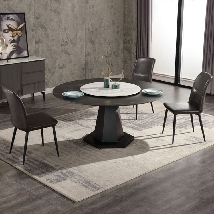 Scandinavian Style Leather Dining Chairs Solid Back Chair and 4 Black Finish Legs for Home Clearhalo ' kitchen&dining_furn' 'Dining Chairs' 'Dining Tables & Seating' 'dining_chair' 'furn' 'furn_dining_chair' 'Furniture' 'furniture_dining_chair' 'Kitchen & Dining Furniture' 'kitchen' 1200x1200_d313c8d9-c7f4-4a9d-ba29-7fc63efdf724