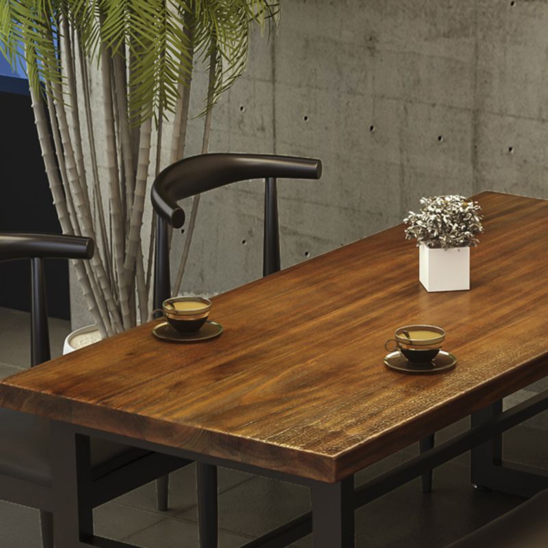 Rectangle Dining Table Industrial Home Kitchen Trestle Base Table