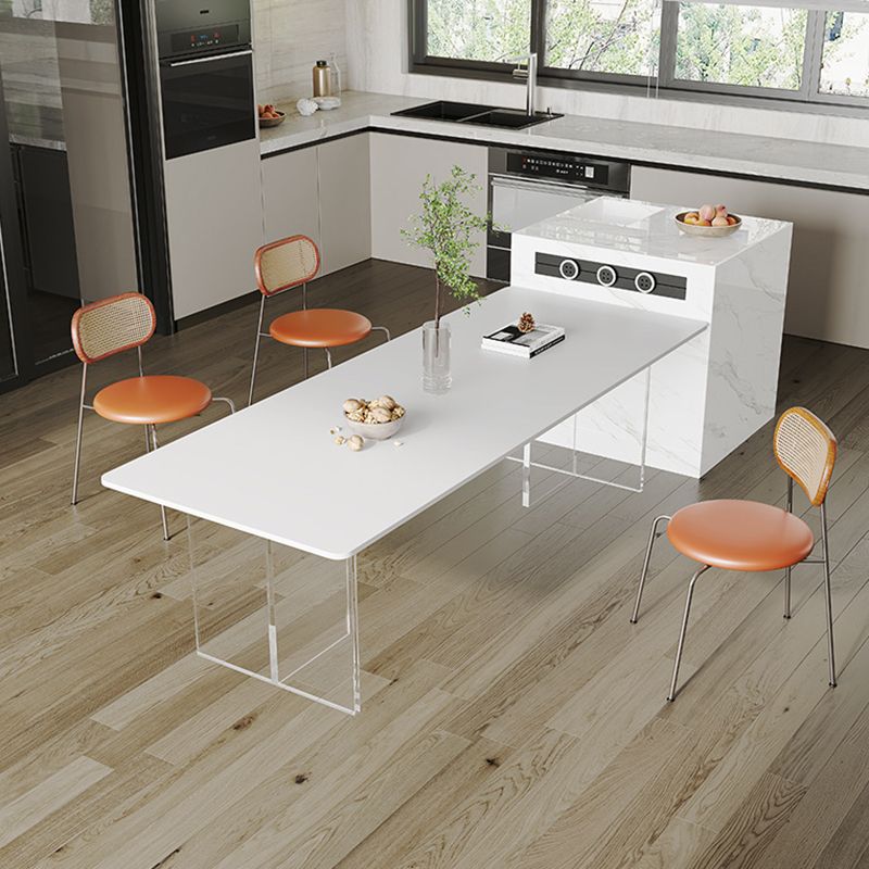 Kitchen Contemporary Dinner Table Stone Rectangle Dining Table Clearhalo 'Dining Tables & Seating' 'Dining Tables' 'dining_table' 'furn' 'furn_dining_table' 'Furniture' 'Kitchen & Dining Furniture' 1200x1200_d3168c4f-d7f8-414d-bbae-ae86d9a3c81e