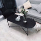 Table de cocktail basse à pieds croisés en fer elliptique en noir de 15,7" H