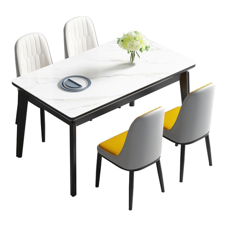 Midcentury Style Dining Room Collection Stone 4 Legs Indoor Dining Site Table Clearhalo ' dining_table' 'Dining Tables & Seating' 'Dining Tables' 'furn' 'furn_dining_table' 'Furniture' 'furniture_dining_table' 'Kitchen & Dining Furniture' 'kitchen&dining_furn' 'kitchen' 'kitchen_dining_table' 1200x1200_d3176a30-bf64-4776-a694-c3eac5f9783d