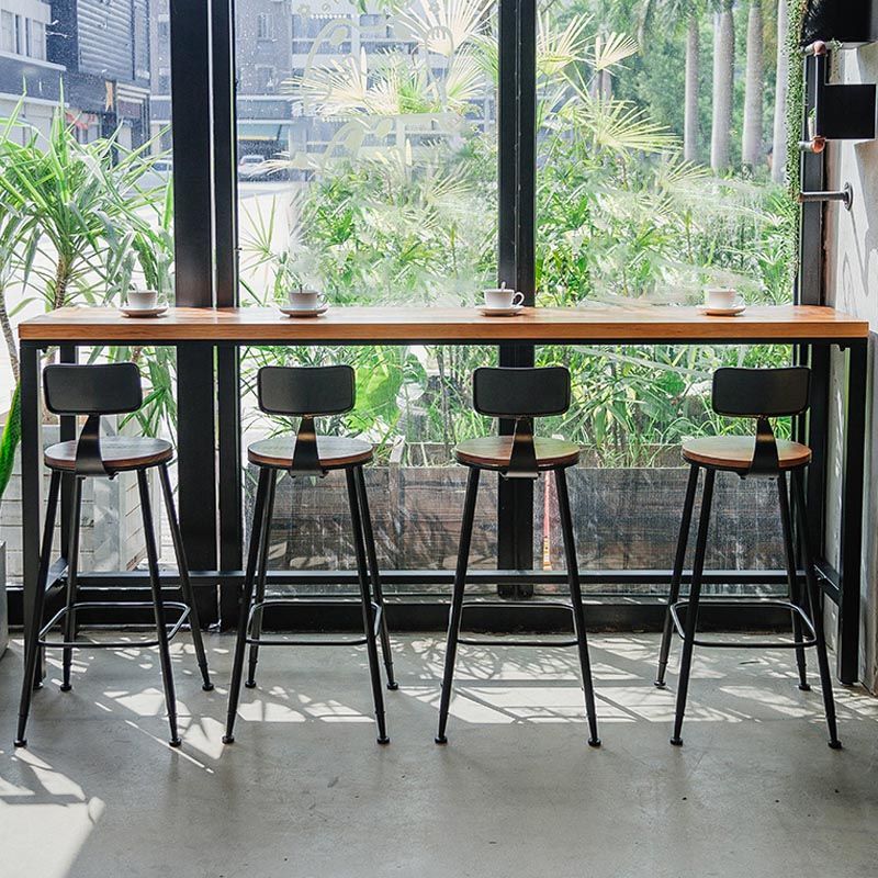 Coffee Shop Bar Height Counter Height Table Industrial Solid Wood Rectangle Pub Table Clearhalo 'Bar Furniture' 'Bar Tables' 'bar_tables' 'furn' 'furn_bar_tables' 'Furniture' 'Kitchen & Dining Furniture' 1200x1200_d317cf78-b3b2-46a5-8790-ee17da1f7949