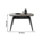 Sintered Stone Top Extendable Round Table for Restaurant Modern Dining Table with Black 4 Legs Clearhalo ' dining_table' 'Dining Tables & Seating' 'Dining Tables' 'furn' 'furn_dining_table' 'Furniture' 'furniture_dining_table' 'Kitchen & Dining Furniture' 'kitchen&dining_furn' 'kitchen' 'kitchen_dining_table' 1200x1200_d318b0a0-f06b-4da9-93c6-d6e75bf7ef8a