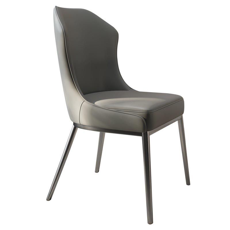 Nordic Glam Style Chair Dining Armless Chairs with Metal Legs for Kitchen Clearhalo 'Dining Chairs' 'Dining Tables & Seating' 'dining_chair' 'furn' 'furn_dining_chair' 'Furniture' 'Kitchen & Dining Furniture' 1200x1200_d31912f7-7a45-4157-9ba6-e10d9205f276