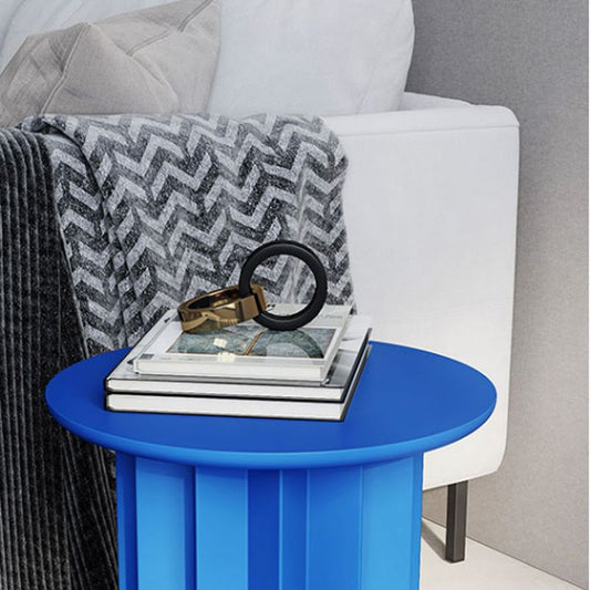 Tavolino in legno in legno massiccio rotondo scandinavo 19,6 "tavolo da piedistallo alto con