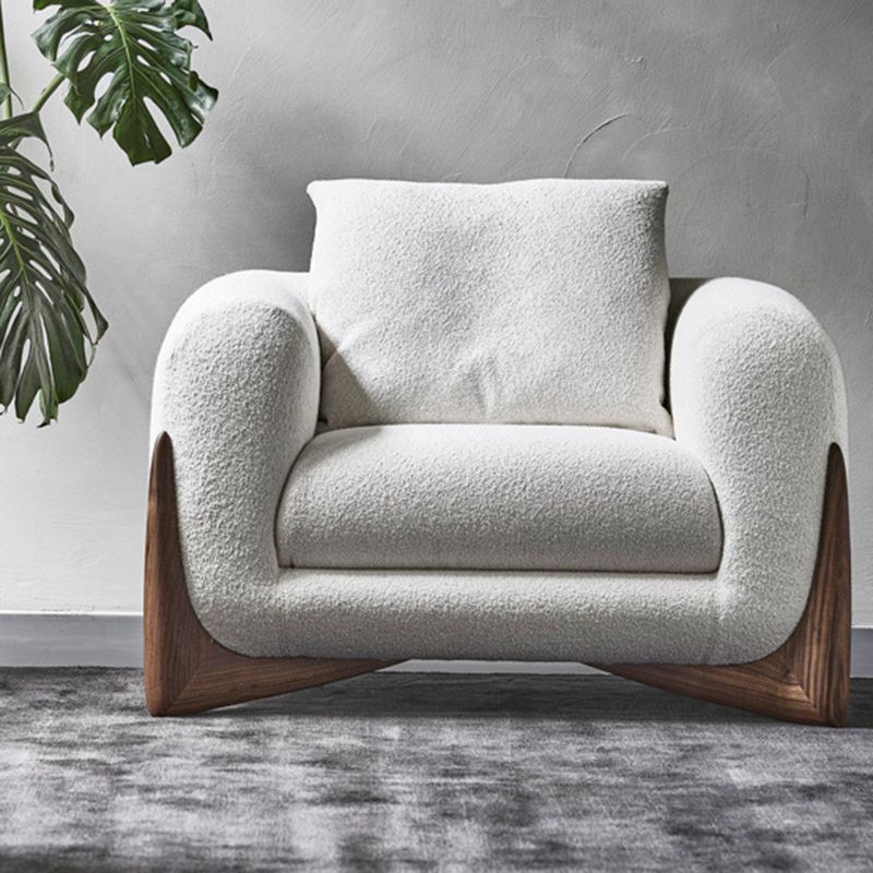 Sofá de estilo moderno hacia la espalda baja con colchoneta de esponja.