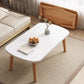 Mesa de centro rectangular de madera de 17,7" de altura con 4 patas para sala de estar