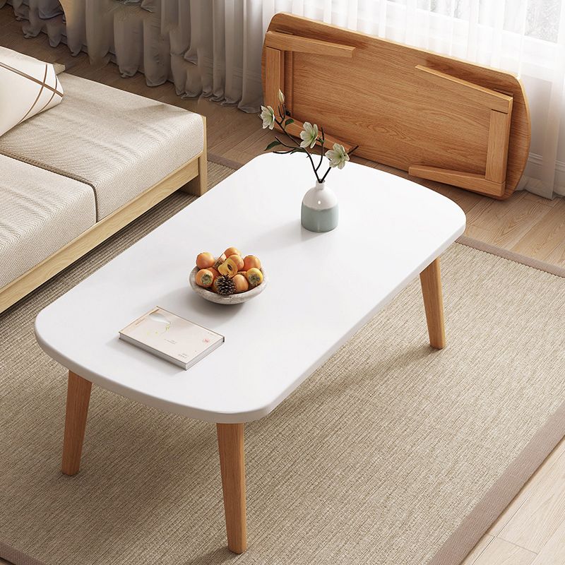 Mesa de centro rectangular de madera de 17,7" de altura con 4 patas para sala de estar