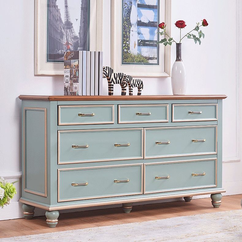 Mid-century Modern Wooden Chest in Blue Rectangle Accent Chest with Drawers Clearhalo 'Cabinets & Chests' 'cabinets_chests' 'furn' 'furn_cabinets_chests' 'Furniture' 'Living Room Furniture' 1200x1200_d31b4981-82f8-4cdd-9240-bfa9b9192a4a