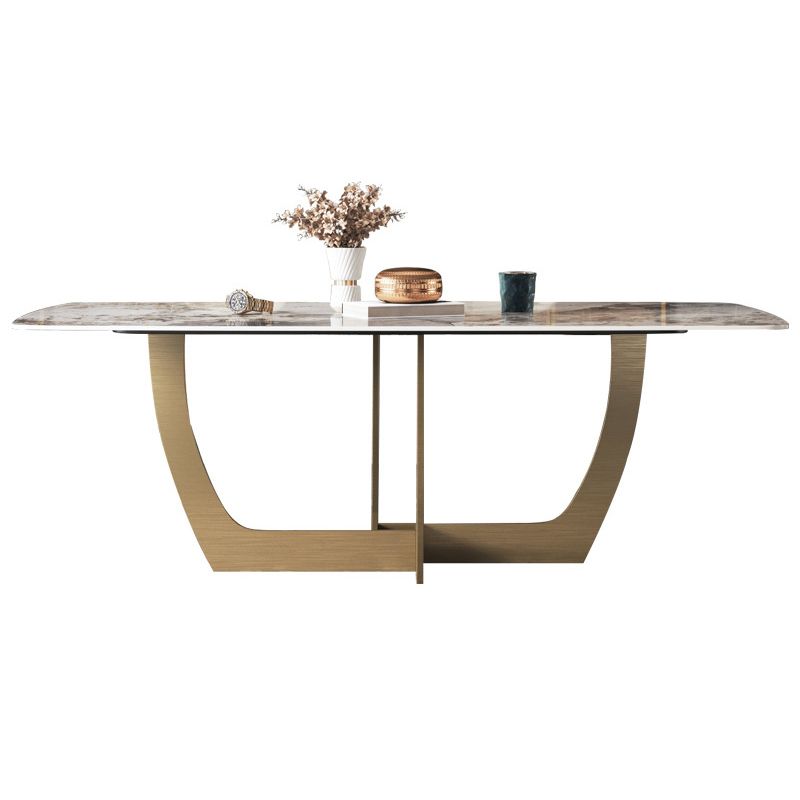 Metal Traditional Luxury Rectangle Table Sintered Stone Table for Dining Room and Kitchen Clearhalo ' dining_table' 'Dining Tables & Seating' 'Dining Tables' 'furn' 'furn_dining_table' 'Furniture' 'furniture_dining_table' 'Kitchen & Dining Furniture' 'kitchen&dining_furn' 'kitchen' 'kitchen_dining_table' 1200x1200_d31b6a87-f5b3-40f1-b889-76b2a195065a