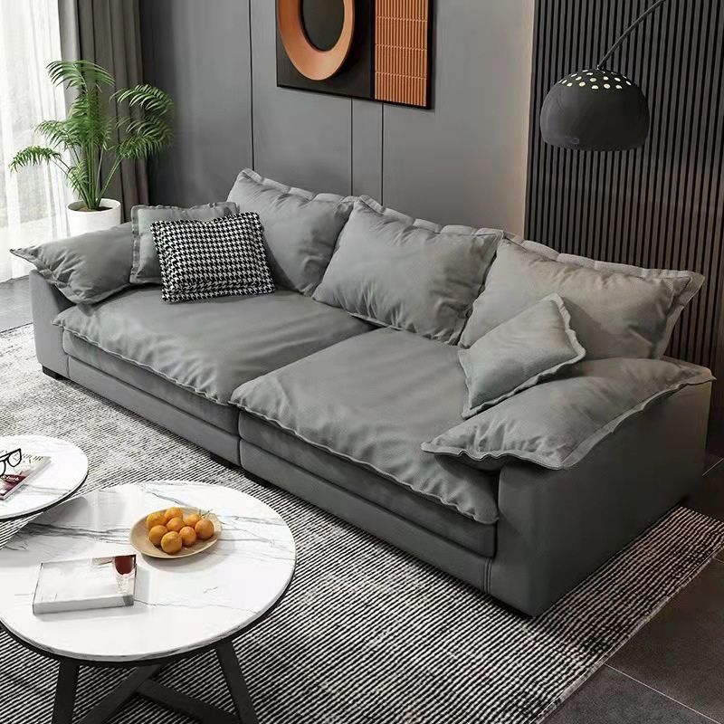 Living Room Pillow Arm Standard Loose Back Gray Contemporary Seating Clearhalo 'furn' 'furn_sofas' 'Furniture' 'furniture_sofas' 'kitchen' 'kitchen_sofas' 'Living Room Furniture' 'Sofa' 'sofas' 1200x1200_d31b7eb4-c7fb-4f52-8706-55fb5d329b39