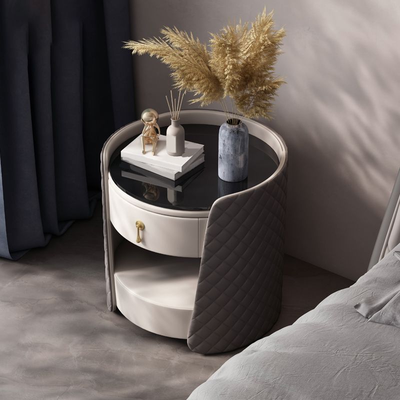 1 - Cassetto di accento contemporaneo comodino antico comodino da letto di stoccaggio aperto