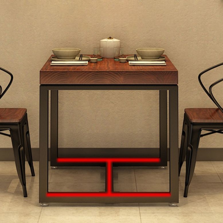 Solid Wood Industrial Dining Table Brown Square Table with Trestle Base for Dinning Room Clearhalo ' dining_table' 'Dining Tables & Seating' 'Dining Tables' 'furn' 'furn_dining_table' 'Furniture' 'furniture_dining_table' 'Kitchen & Dining Furniture' 'kitchen&dining_furn' 'kitchen' 'kitchen_dining_table' 1200x1200_d31c29b1-0f14-4593-a7bb-545d81143d81