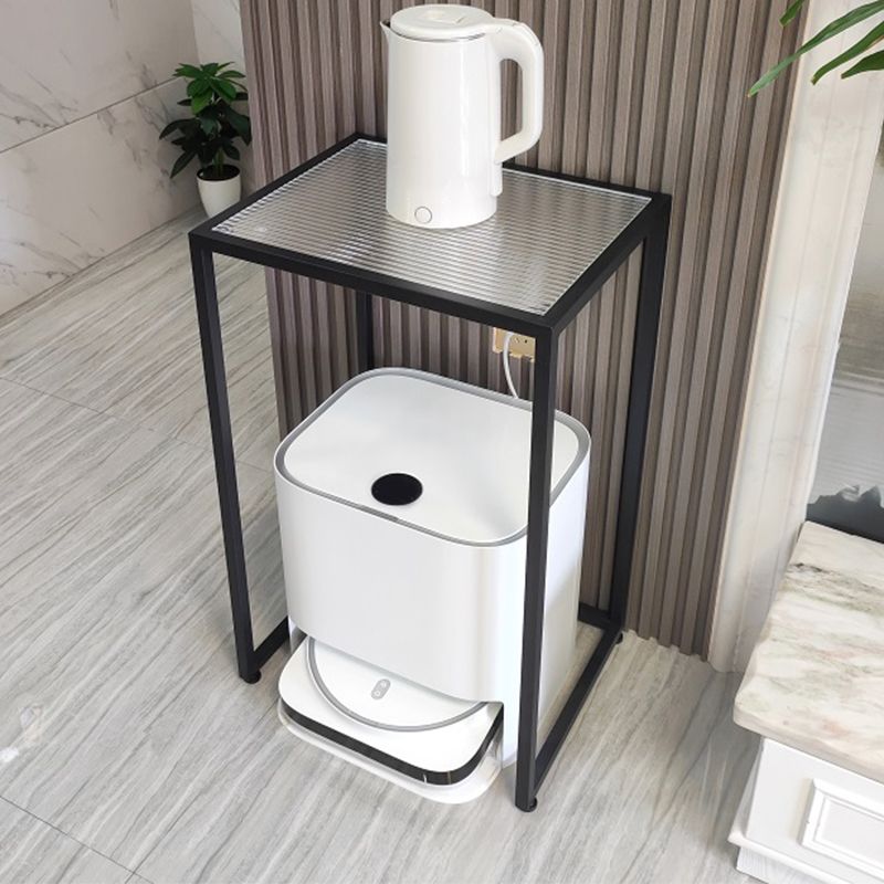 31.5" Tall Rectangular Clear Glass End Table Modern Frame Side Table