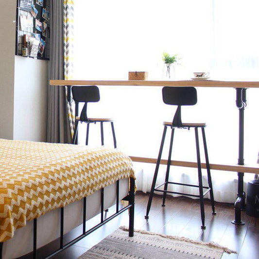 Brown Industrial Style Bar Table Solid Wood Milk Tea Shop Bar Table Clearhalo 'Bar Furniture' 'Bar Tables' 'bar_tables' 'furn' 'furn_bar_tables' 'Furniture' 'furniture_bar_tables' 'Kitchen & Dining Furniture' 1200x1200_d31c906d-731e-497f-8224-eb0968503c4c