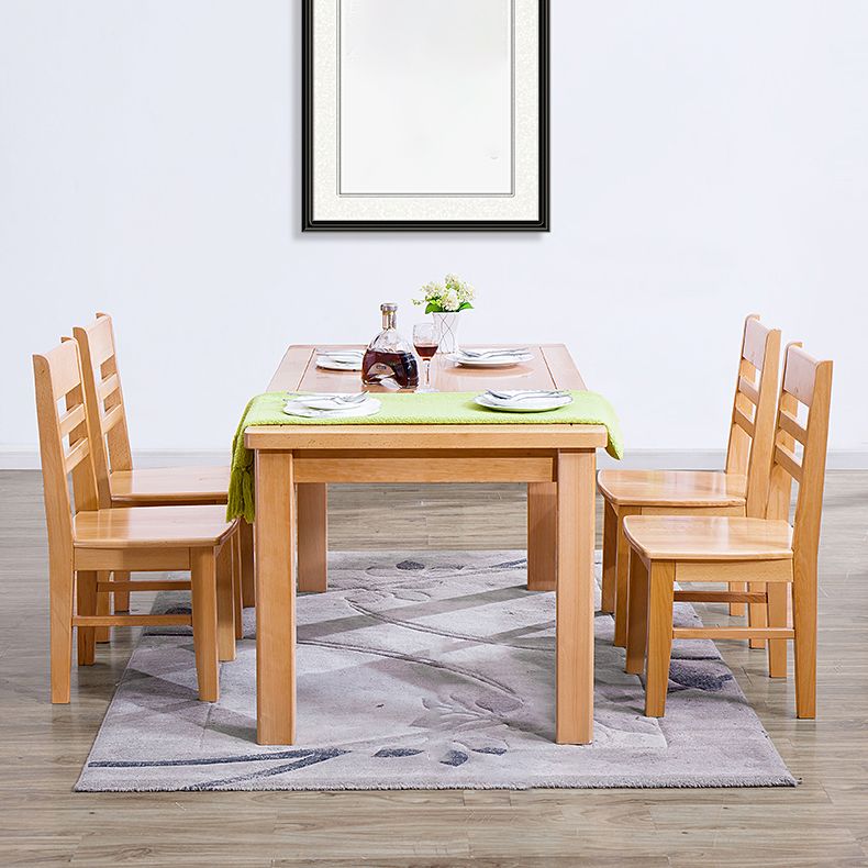 Rectangle Beech Wood Table in Nature Modern Dining Table with 4 Legs for Restaurant Clearhalo ' dining_table' 'Dining Tables & Seating' 'Dining Tables' 'furn' 'furn_dining_table' 'Furniture' 'furniture_dining_table' 'Kitchen & Dining Furniture' 'kitchen&dining_furn' 'kitchen' 'kitchen_dining_table' 1200x1200_d31dff0d-b06d-4dfb-a176-dc1e69d9dbf7