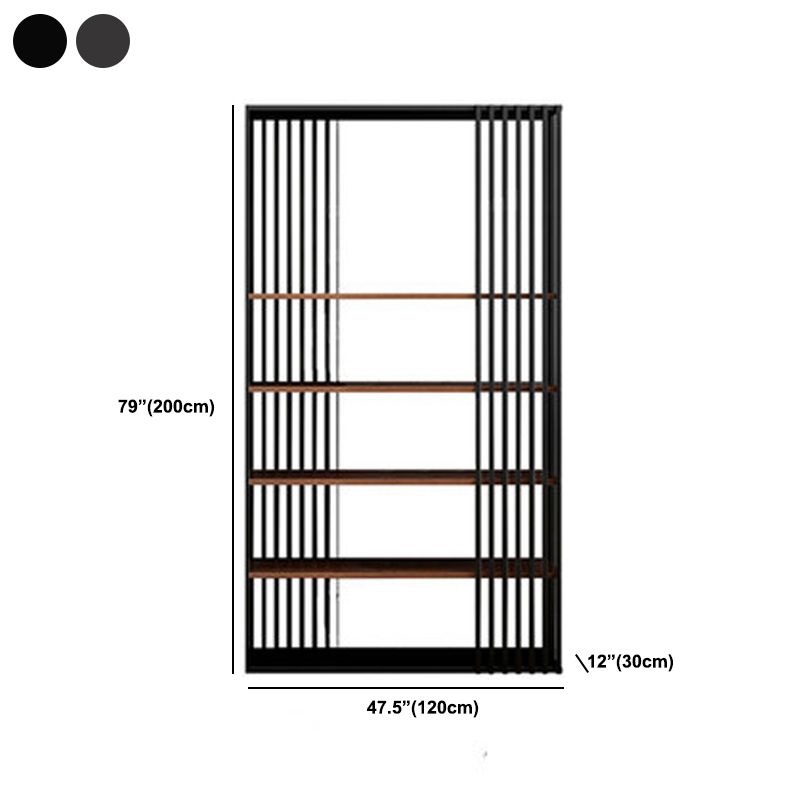 Contemporary Metal and Wooden Shelf Open Shelf Bookcase with Shelves Clearhalo 'Bookcases' 'furn' 'furn_bookcases' 'Furniture' 'Office Furniture' 1200x1200_d31e713d-c43a-41fb-a787-35a3a2406fe3