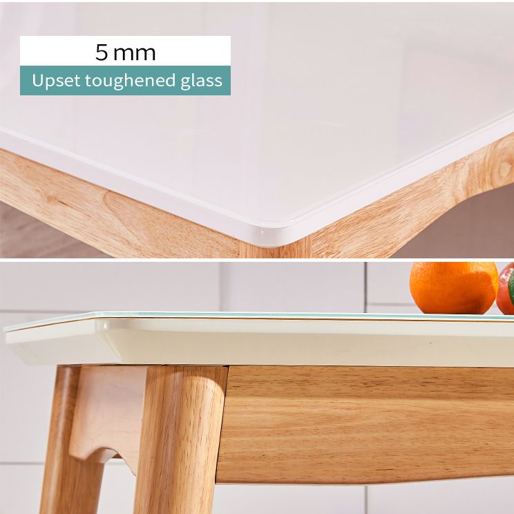 Rubberwood Modern Solid Wood Dining Table 4 Legs Base Table in Wood Color Clearhalo ' dining_table' 'Dining Tables & Seating' 'Dining Tables' 'Furniture' 'furniture_dining_table' 'Kitchen & Dining Furniture' 'kitchen&dining_furn' 'kitchen' 'kitchen_dining_table' 1200x1200_d31f9913-45df-4e46-b2f6-99e1e3120152