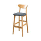 Scandinavian Oak Wood Upholstered Barstool Matte Finish Footrest Stool Clearhalo 'Bar Furniture' 'Bar Stools' 'bar_stools' 'Furniture' 'furniture_bar_stools' 'Kitchen & Dining Furniture' 1200x1200_d3209013-bf37-4c52-b41e-a06bc72c362d