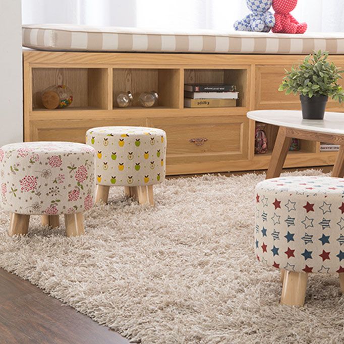 Cotton Standard Stool Modern Style Simple Household Round Stool Clearhalo 'furn' 'furn_ottomans_poufs' 'Furniture' 'Living Room Furniture' 'Ottomans & Poufs' 'ottomans_poufs' 1200x1200_d3213a76-b057-4f32-b101-79d51f09ac49