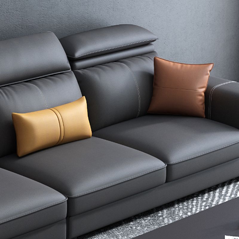 L字型フェイクレザースクエアアームハイバックセクショナル耐摩耗性