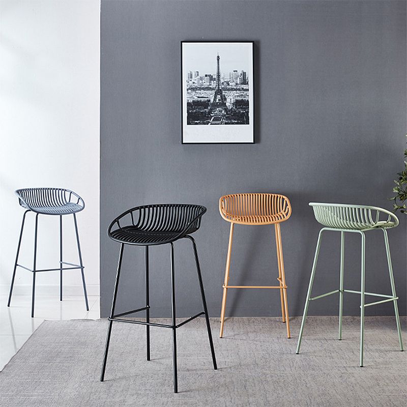 29-Inch Contemporary Bar Stool Armless Plastic Indoor Bar Stool with Iron Base Clearhalo 'Bar Furniture' 'Bar Stools' 'bar_stools' 'furn' 'furn_bar_stools' 'furniture_bar_stools' 'Kitchen & Dining Furniture' 'kitchen&dining_furn' 'kitchen' 'kitchen_furn' Furniture' 1200x1200_d322894d-85ee-4ef8-9c58-03c98db85582