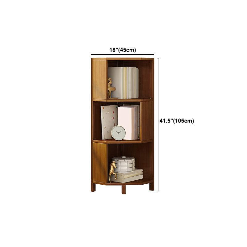 Mid-Century Modern Corner Cabinet with Shelves and Straight Legs in Brown Clearhalo 'Cabinets & Chests' 'cabinets_chests' 'furn' 'furn_cabinets_chests' 'Furniture' 'Living Room Furniture' 1200x1200_d322e14b-16be-4834-a7be-b381a2e60498