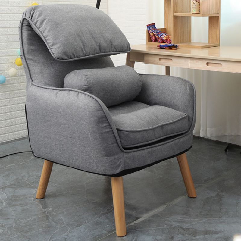 Flared Arms Chair with Pillow Back and Basic Four Legs for Bedroom Clearhalo 'Accent Chairs' 'accent_chairs' 'Chairs & Seating' 'furn' 'furn_accent_chairs' 'Furniture' 'Living Room Furniture' 1200x1200_d3238b58-9098-40ef-bf7d-604af229c7c5