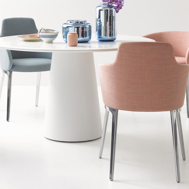 Vaste rugronde armen Basis Vierbeen met stoffen stoelarmen inbegrepen vatstoel