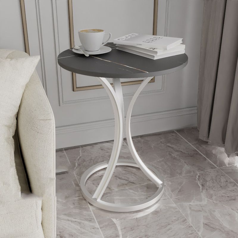 Glam Metal Side End Table Pedestal Round Sofa Side Accent Table Clearhalo 'Coffee & Accent Tables' 'End & Side Tables' 'end_side_tables' 'furn' 'furn_end_side_tables' 'Furniture' 'Living Room Furniture' 1200x1200_d3243f10-29cc-43f9-bef5-70dfbbc0419c
