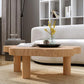 Table basse scandinave de forme libre avec 3 pieds en bois de pin