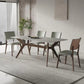 Industrial Dinner Table Stone Rectangle Dining Site Table in Grey