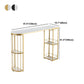 Glam Marble Counter Table with Specialty Top Double Pedestal Table - 42" H Clearhalo 'Bar Furniture' 'Bar Tables' 'bar_tables' 'furn' 'furn_bar_tables' 'Furniture' 'furniture_bar_tables' 'Kitchen & Dining Furniture' 1200x1200_d3281797-c867-4ebb-adcf-208c87d3052d