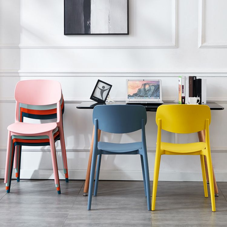 Plastic Side Chair Contemporary Multicolor Open Back Side Chair for Dining Room Clearhalo ' kitchen&dining_furn' 'Dining Chairs' 'Dining Tables & Seating' 'dining_chair' 'furn' 'furn_dining_chair' 'Furniture' 'furniture_dining_chair' 'Kitchen & Dining Furniture' 'kitchen' 1200x1200_d32841ec-883c-49a7-9d03-46e589fa643d