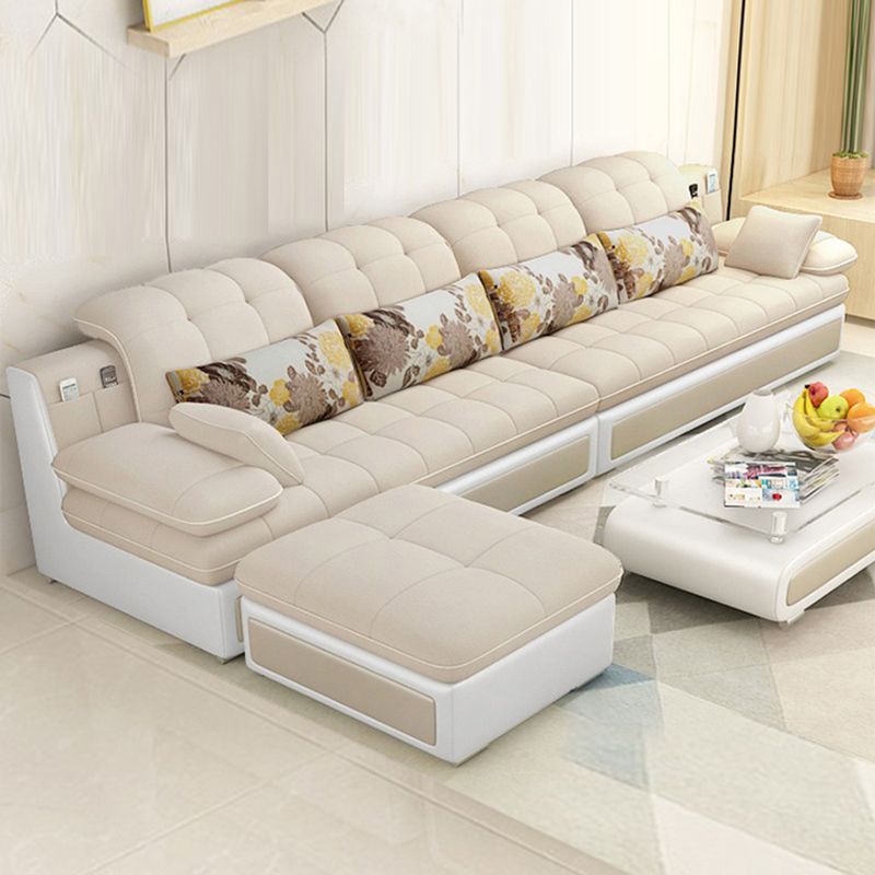 Sezione da braccio del cuscino scandinavo divano, sezionali di Chesterfield in leatine finte