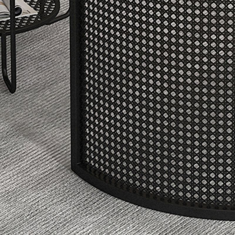 Tropical Round Frame Cocktail Table Glass Top Coffee Table Set