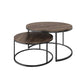 Table basse contemporaine Table de cocktail ronde en bois massif