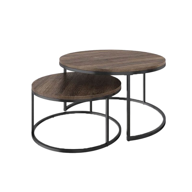 Table basse contemporaine Table de cocktail ronde en bois massif