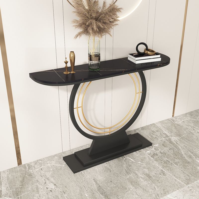 Console di mezza luna di accento contemporanea con console di mezza luna