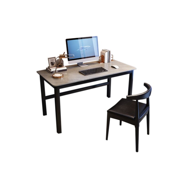 Moderne rechthoekige kantoorbureau marmeren massief hout schrijfde bureau