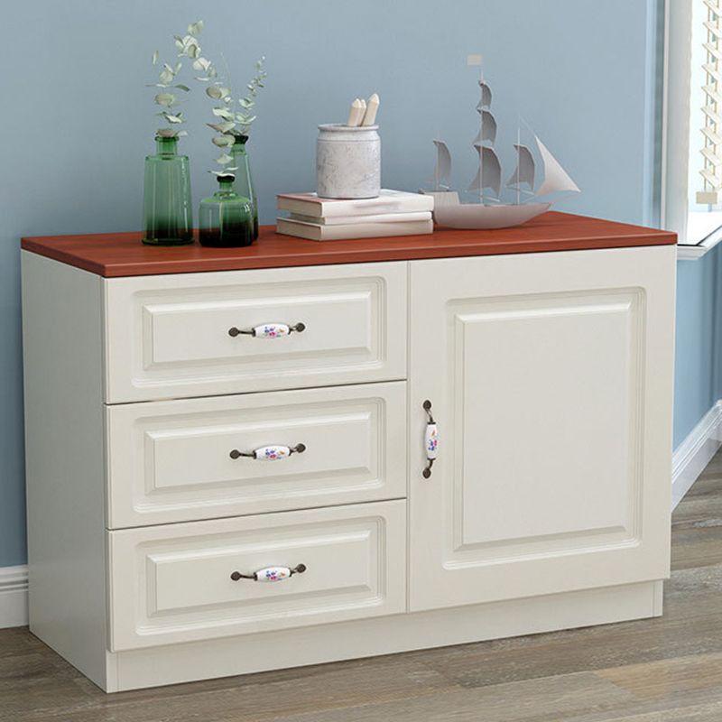 White Modern Accent Chest with Drawers 15.74" Wide Side Cabinet